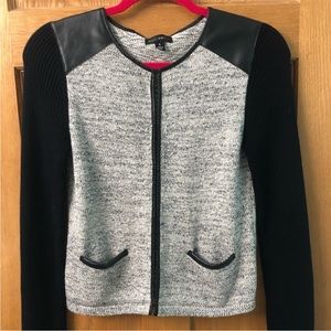 Willi Smith Black & Gray Knit Cardigan size Small